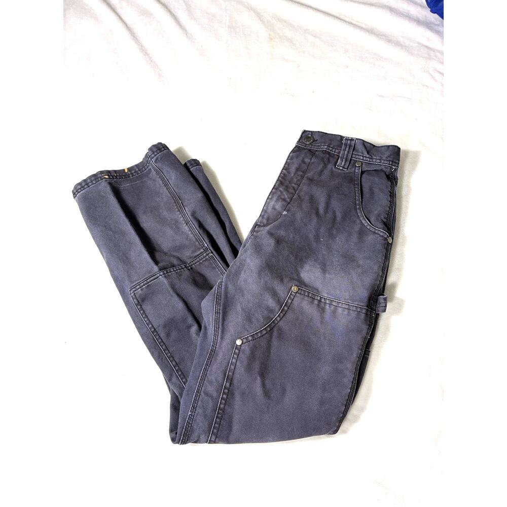 Craftsman Carpenter Work Pants 30x32 Gray Canvas Double Knee
